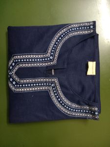 Navy Blue Printed Top for Women