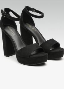 Black Open Toe High Heels