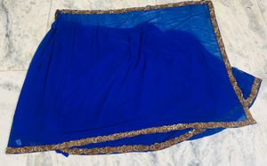 Elegant Blue Ready Made Saree