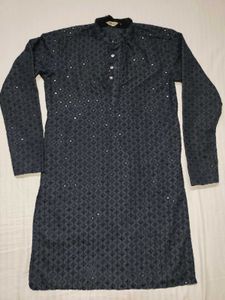 Wedding Exclusive Black Embroidered Men&#39;s Kurta.