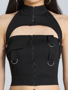 Multipocket Halter Neck top