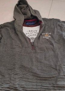 Striped Womens Hooded Sweater