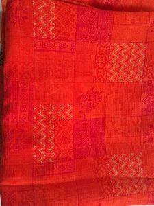 Read Flowers Printed Saree