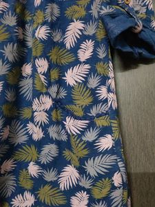 Beacan Cove Blue Green Palm Print Mini Dress