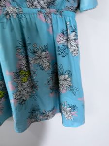 Back Slit Beautiful Floral Empire Dress