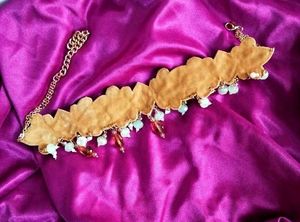 Beaded pearl drop choker