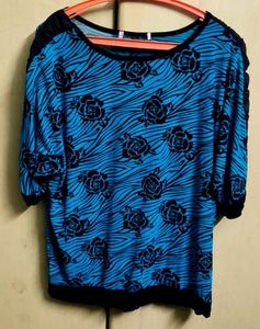 Stylish Blue Floral Top