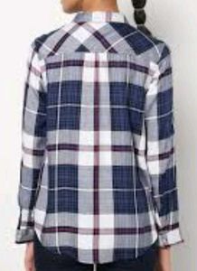 Blue Plaid Button-Down Shirt