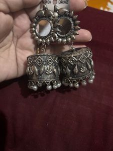 Oxidized Jhumka Earrings