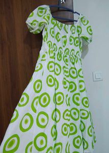 White and Green Midi Dress (Bust 34)