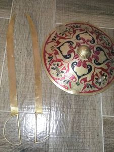 Brass SWORD and DHAAL Showpiece.