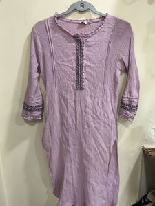 Lavender Embroidered Kurta