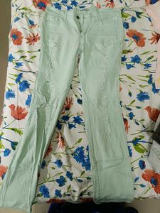 Light Green Distressed Jeans