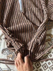 Polo Top With Small Zip. Lace Added For Cropping.