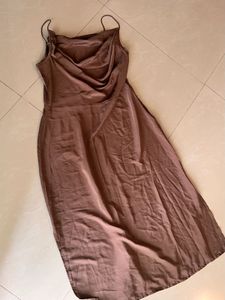 Brown Silky Dress