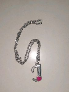 J Shape Locket N Chain