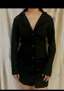 Black Button-Down Dress