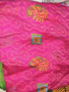 Red Floral Batik Fabric