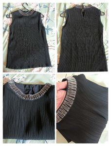 Pleated Black Top