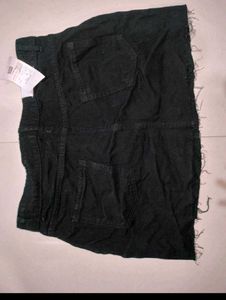 Black Denim Mini Skirt