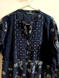 Navy Blue Anarkali women kurta
