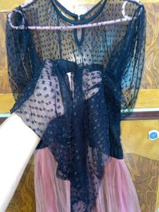 Athena Light Pink And Black Color Blocked Dress XL