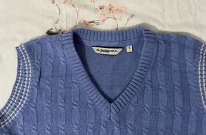 Blue Knitted Sweater Vest