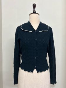 Vintage Black Knit Cardigan