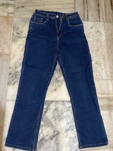 Dark Blue Straight Leg Jeans