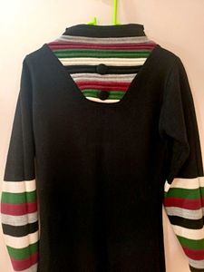 Black Mock Neck Classy Women&#39;s Sweater.