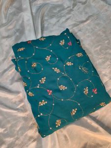 Elegant Teal Saree