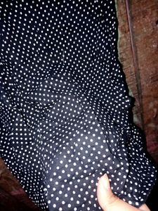 White -black Polka Dot Design Kurti