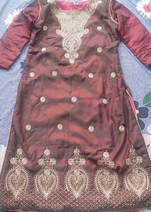 Elegant Brown &amp; Beige Salwar Kameez