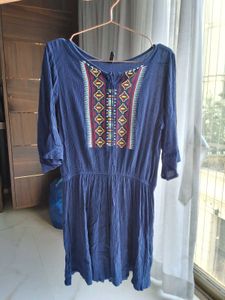 Beautiful Fit And Flare Blue Dress