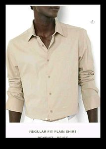 LAST PRICE RARE RABBIT Beige Regular Fit Shirt