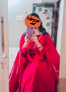 Red Anarkali Kurta Set (bottom not available)