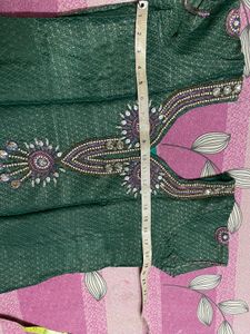 Bottle green Silk Suit