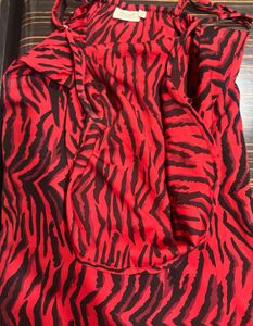 Red Animal Print Dress