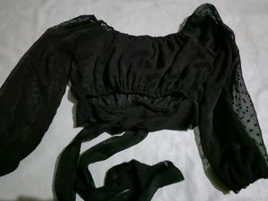 Black Crop Top For Women