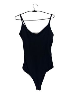 COMBO- black primark bodysuit, blue denim shorts