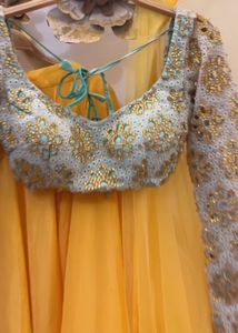 Cut work heavy blouse lehenga