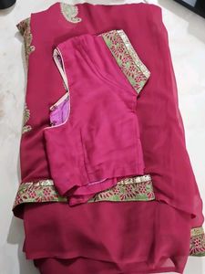 Elegant Pink Saree with Blouse
