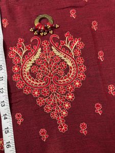 Red Embroidery Kurta