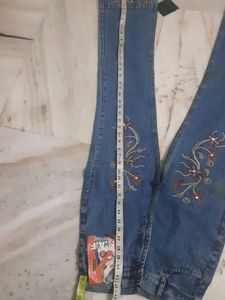 Embroidered Flare Jeans