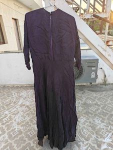 Hand Work Dark Purple Color Ethnic Gown