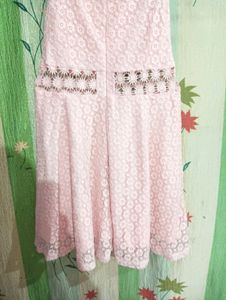 Pink Lace Fit &amp; Flare Dress