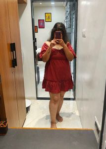 Red Off Shoulder Dress