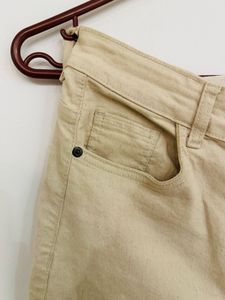 Beige Wide Leg Jeans