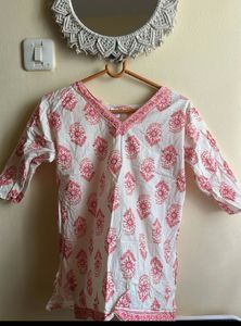 Floral Print Cotton Kurti Set