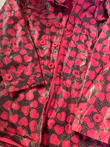 Heart Printed Polister Coat